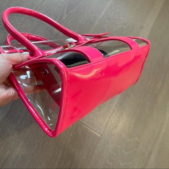 EUC ❤️‍🔥 TRANSPARENT NEON PINK 🩷 handbag handheld bag 🇭🇰i.t Katie Judith - Picture 14 of 15